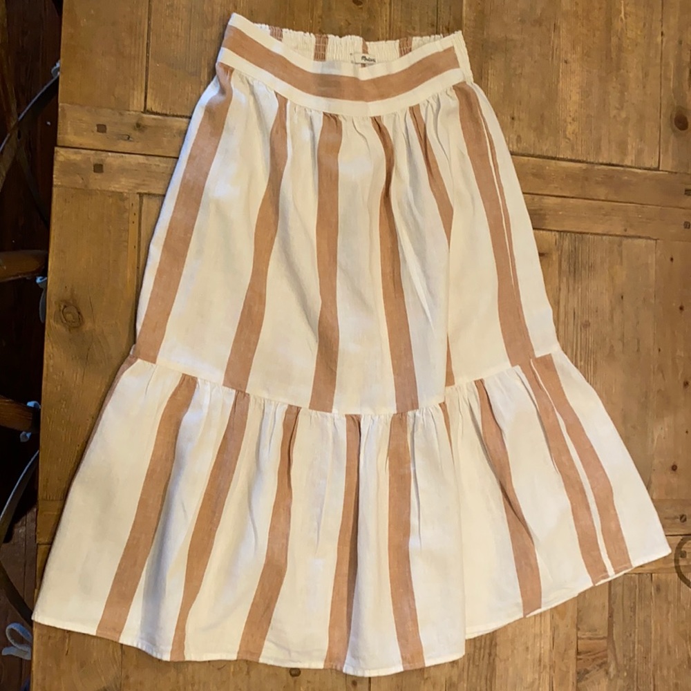 Madewell Elastic Waist Tiered Midi Skirt